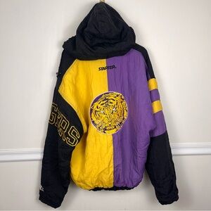 Vintage LSU Starter Jacket Big Cat Logo Purple and Gold (flawed) Size Large